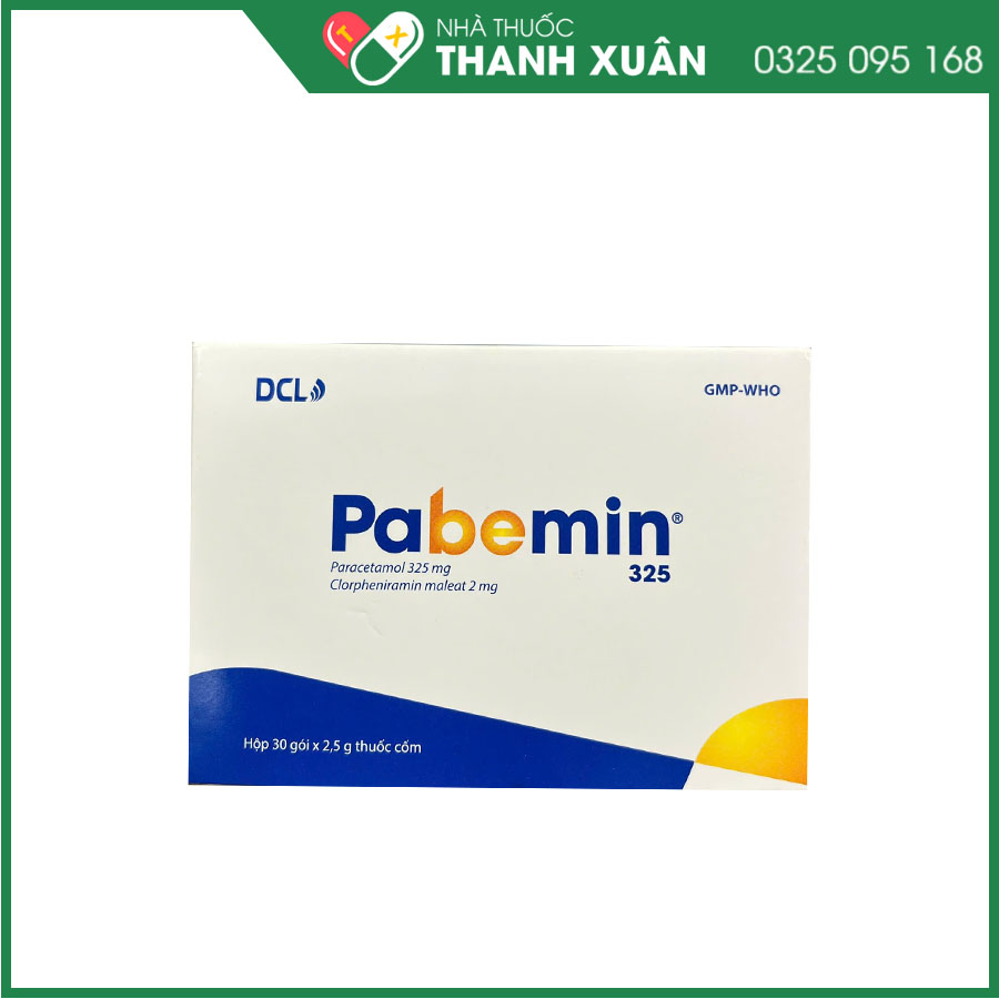 Pabemin 325 điều trị sốt, cảm lạnh, ho, sổ mũi